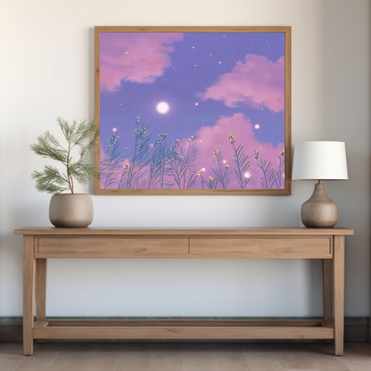 Peinture par numéro ciel violet décoration tableau