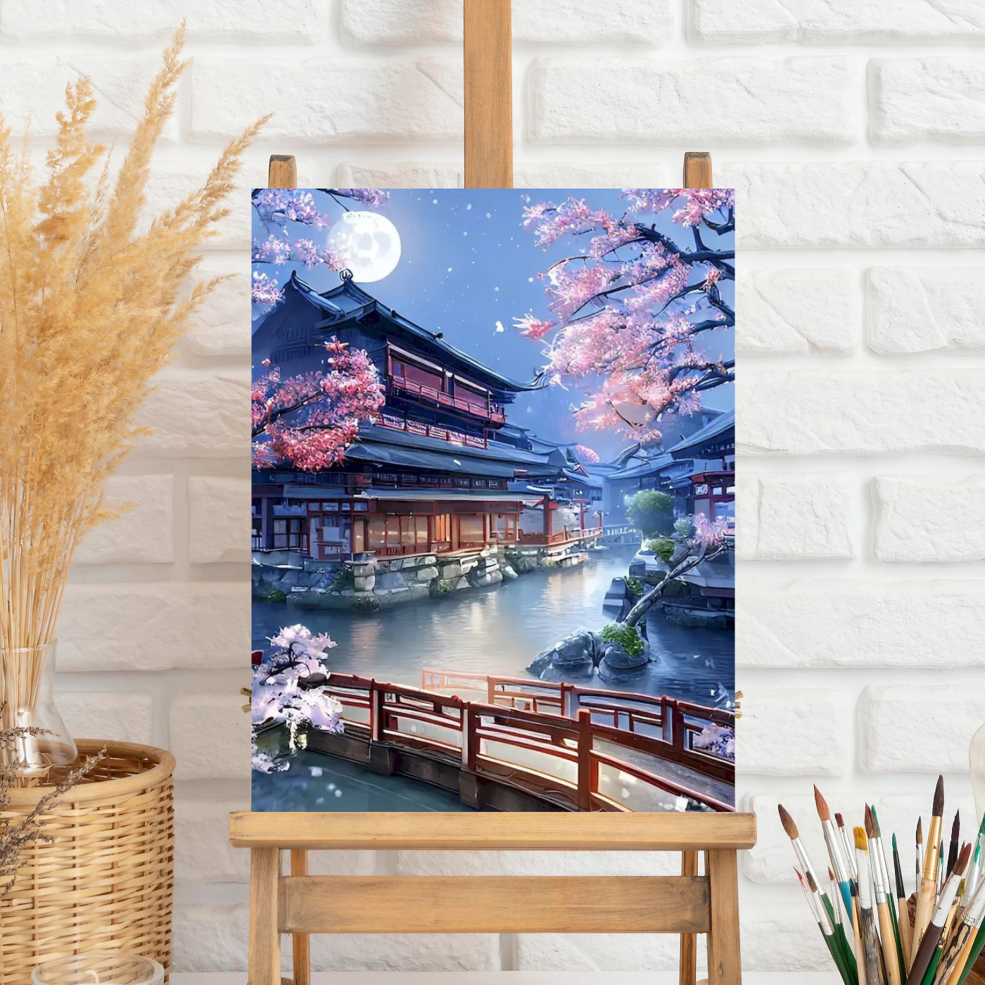 Peinture par numéro Lune au Japon chevalet art