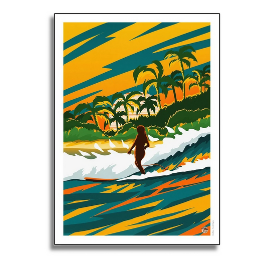 Tableau Soleil et surf à Hawaii