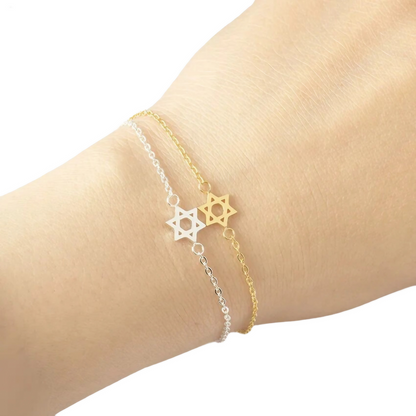 bracelet étoile de david porté